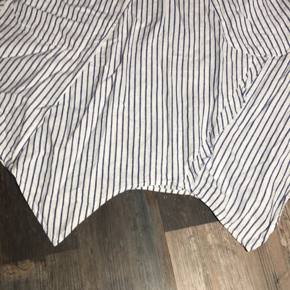 Linen blend white & blue stripe dress - Picture 4 of 8